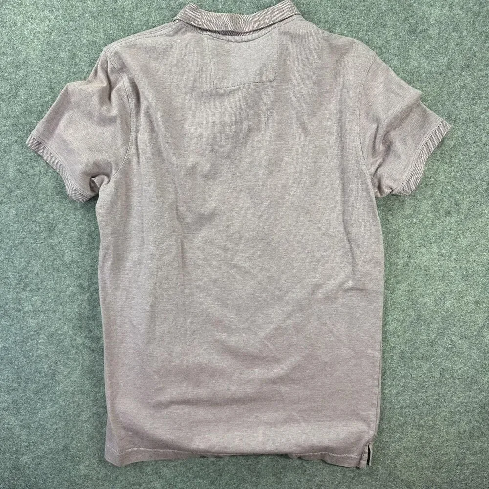Banana Republic Polo Shirt Mens Medium Purple Solid Organic Cotton Pique Casual